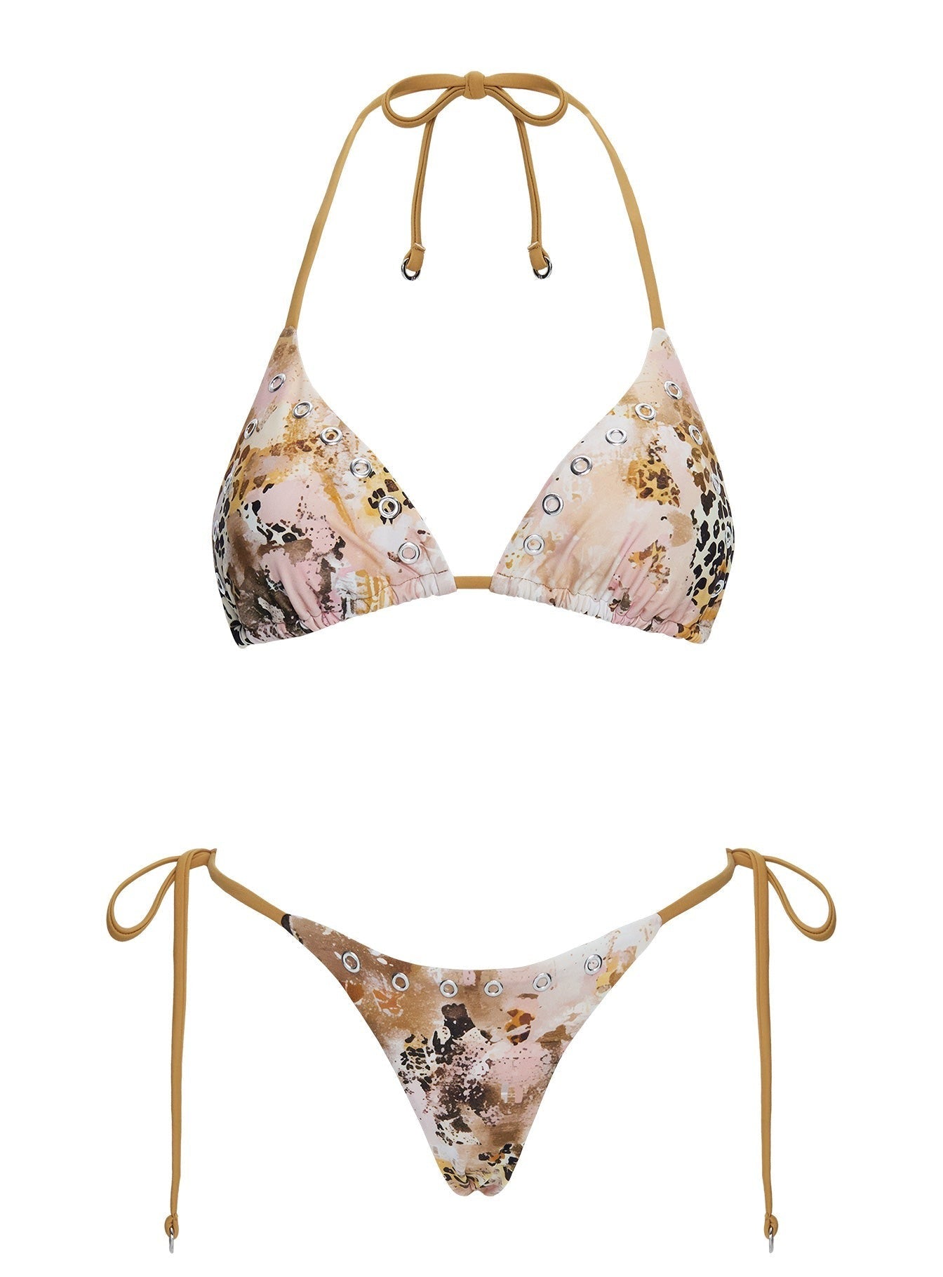 Noxie Triangle Bikini Top Leopard Multi