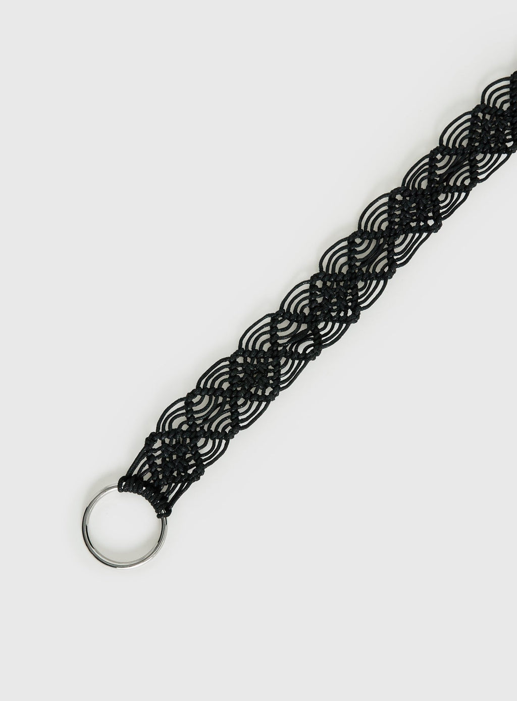 Dayten Ring Detail Crochet Belt Black