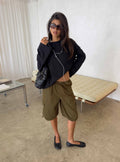 Allyza Baggy Cargo Shorts Olive