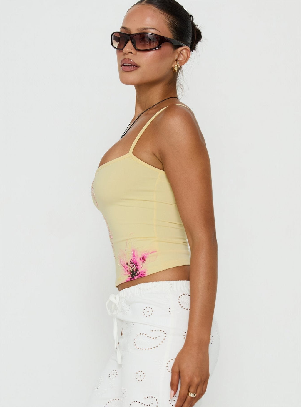 Honey Dust Bead Detail Cami Top Butter