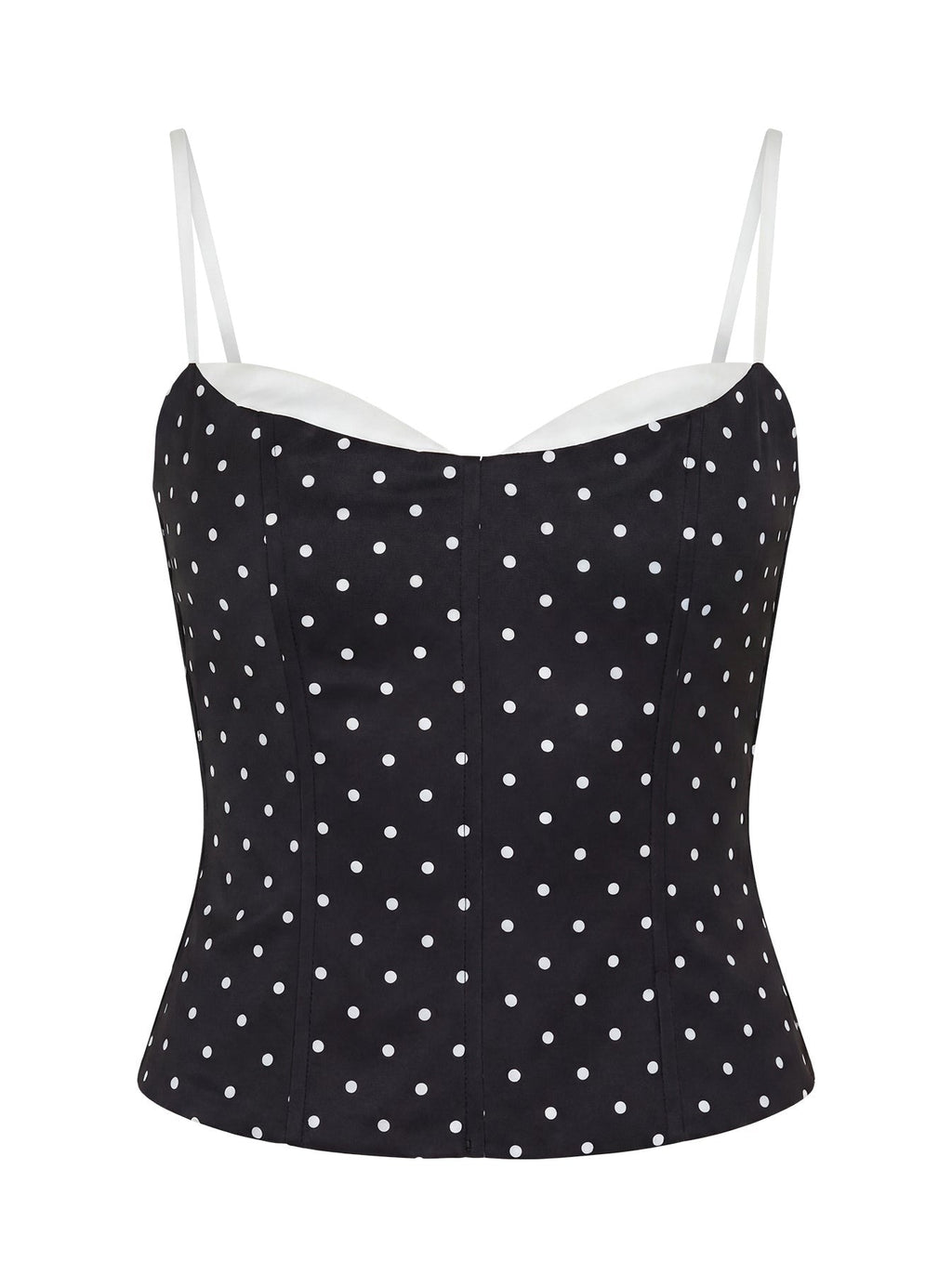Somani Layered Corset Top Black Polka Dot