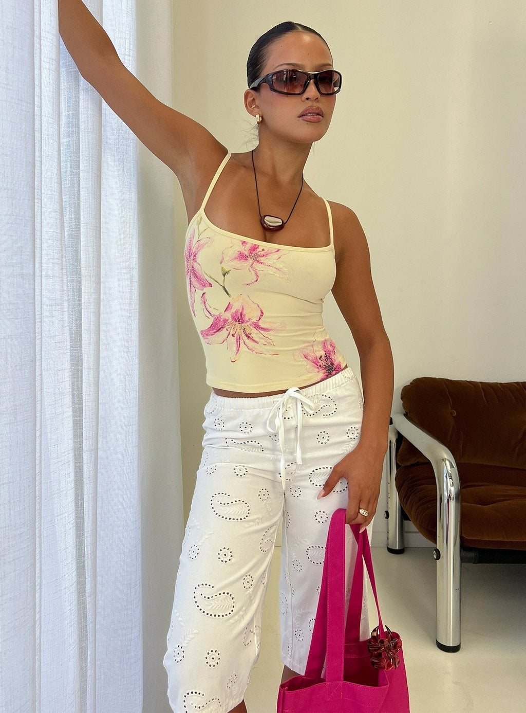 Honey Dust Bead Detail Cami Top Butter