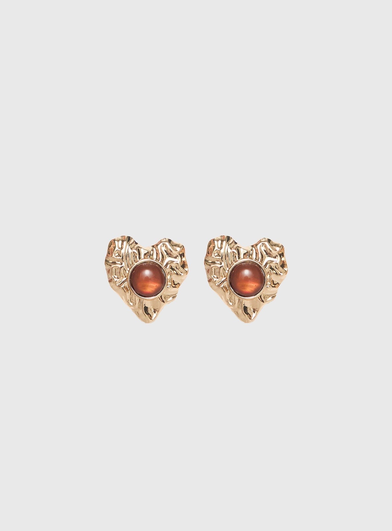 Living Easy Heart Earrings Gold