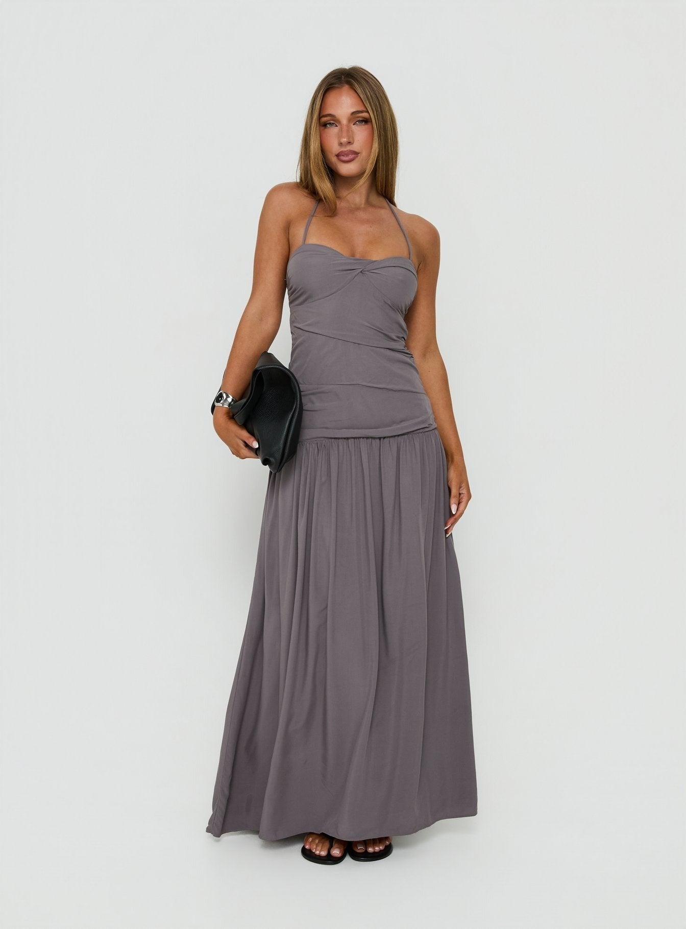 Marguerite Halter Maxi Dress Storm
