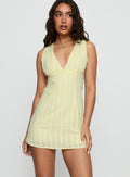 Kristol Plunge Neck Romper Yellow