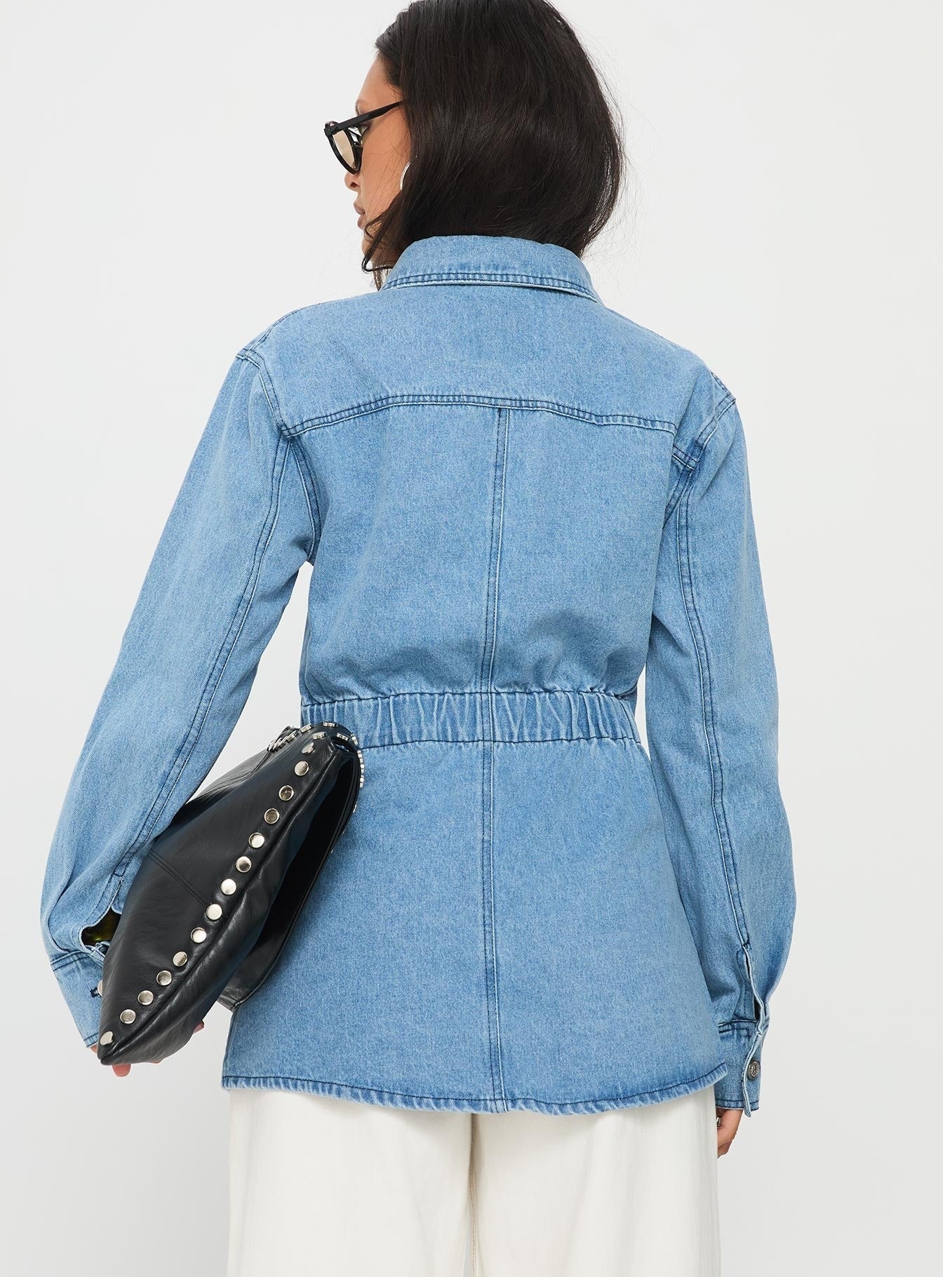 Walk Me Home Longline Jacket Blue Denim