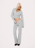 Odeline Fold Over Knit Pants Grey Marle