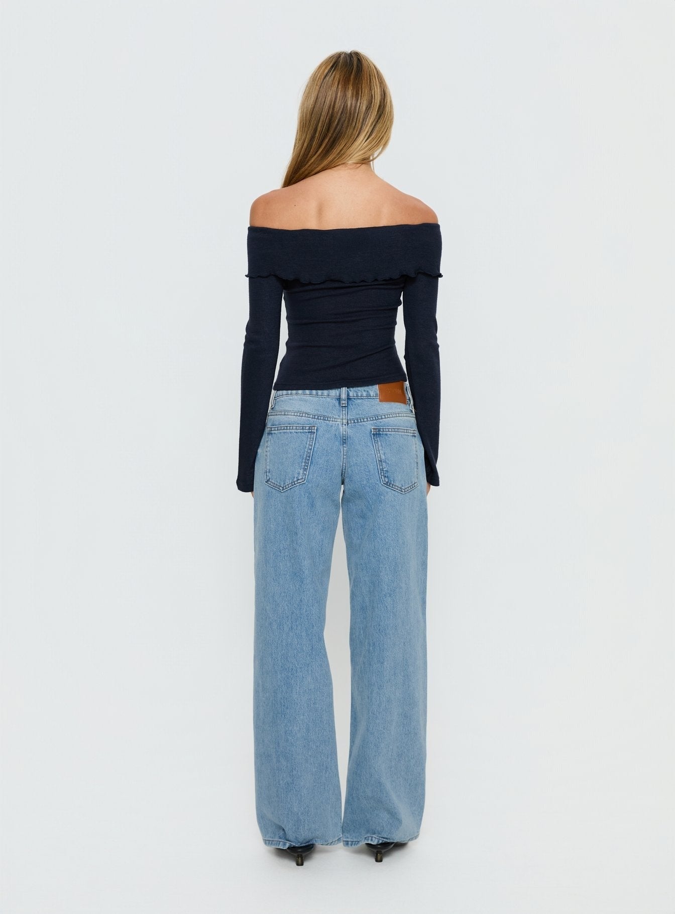 Ellanor Low Rise Slouch Denim Jean Washed Mid Blue Wash