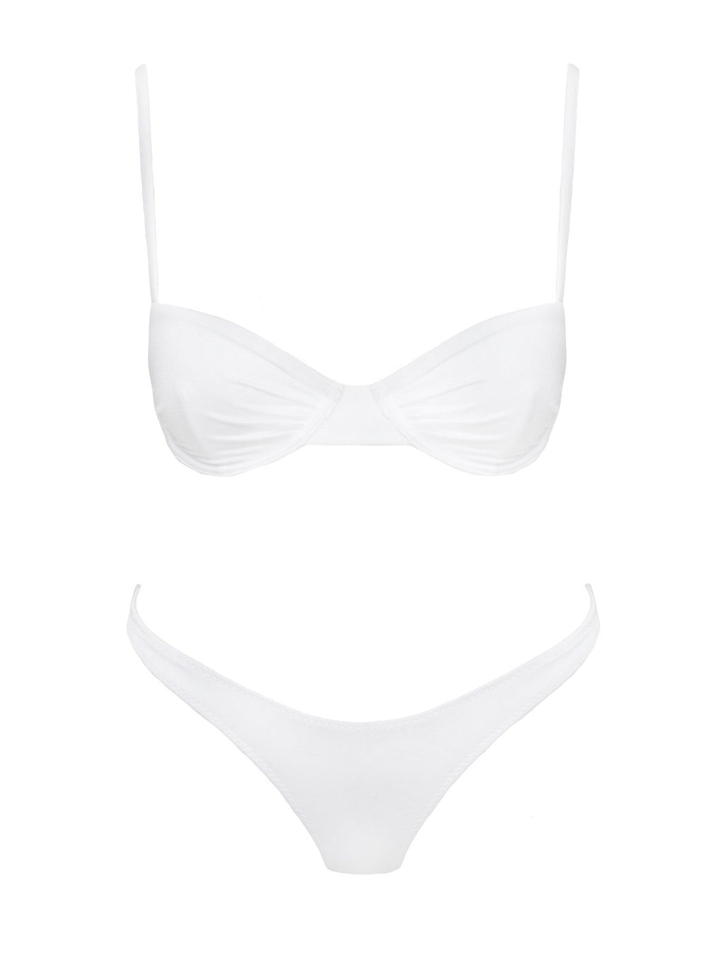 Sadley Underwire Shine Bikini Top White