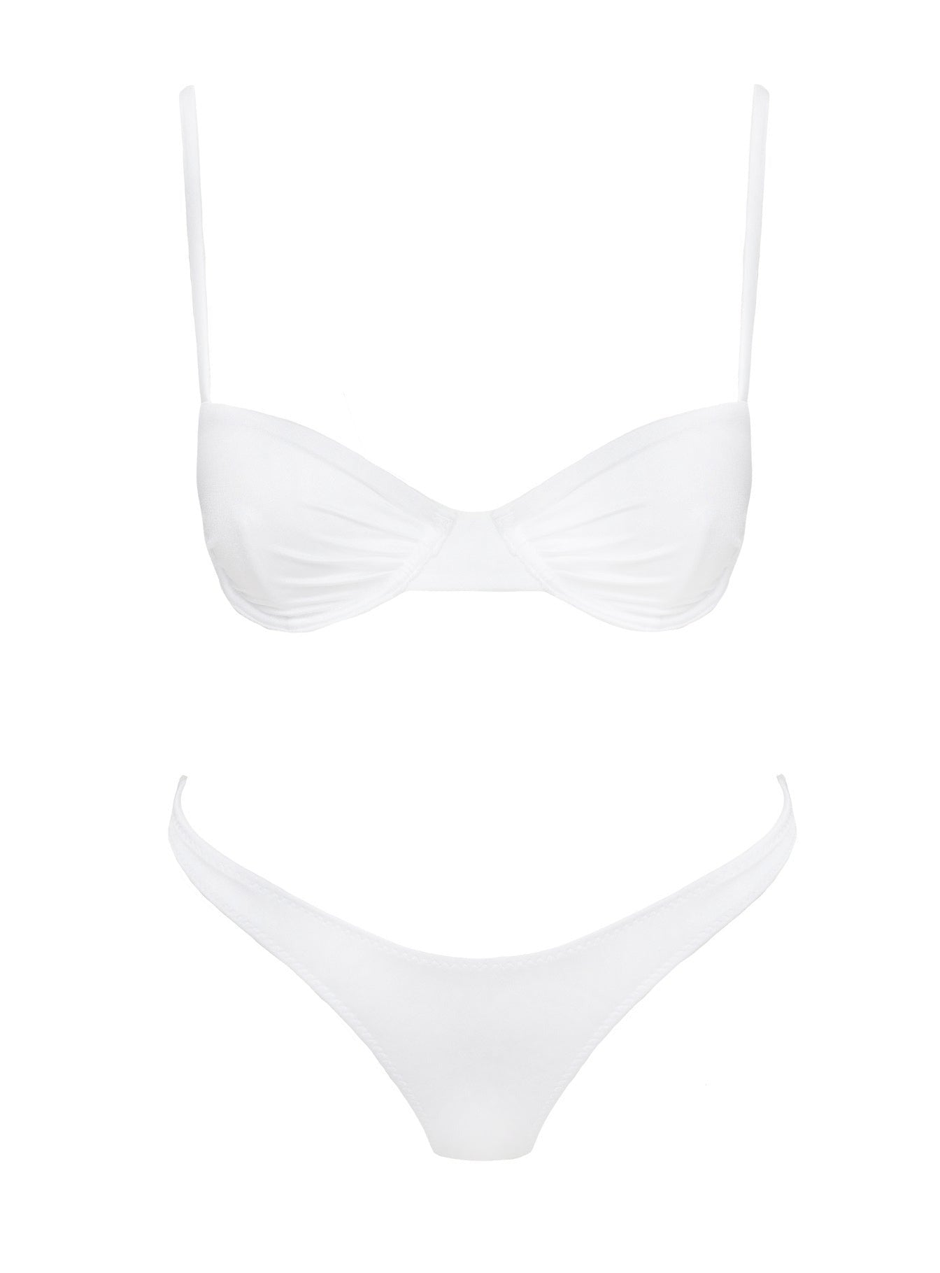 Sadley Underwire Shine Bikini Top White