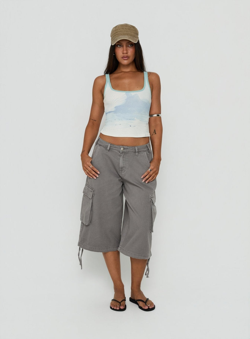 Soft Ember Graphic Tank Top Blue