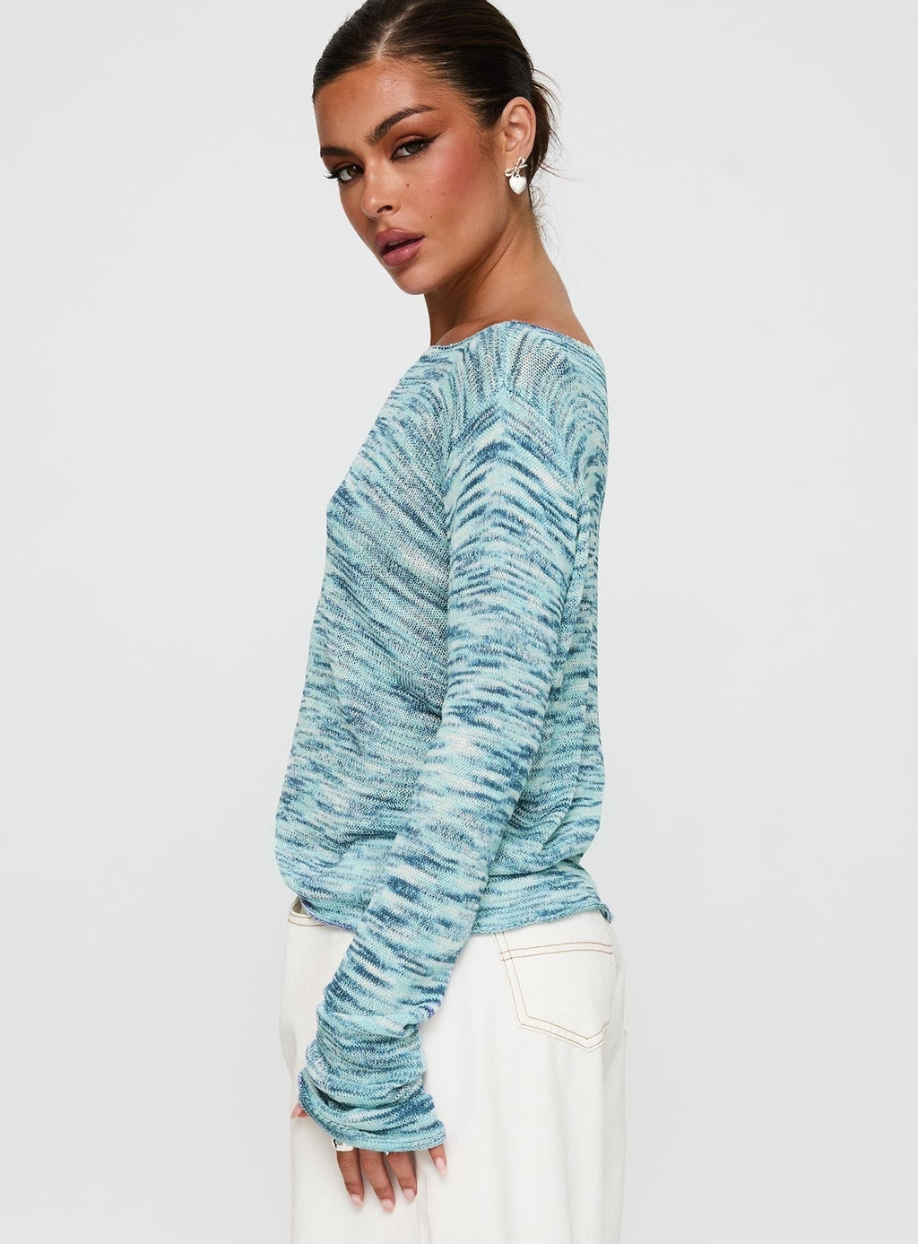 Lay Your Cards Knit Sweater Blue Multi
