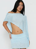 Shalva Knit Sequin Poncho Blue