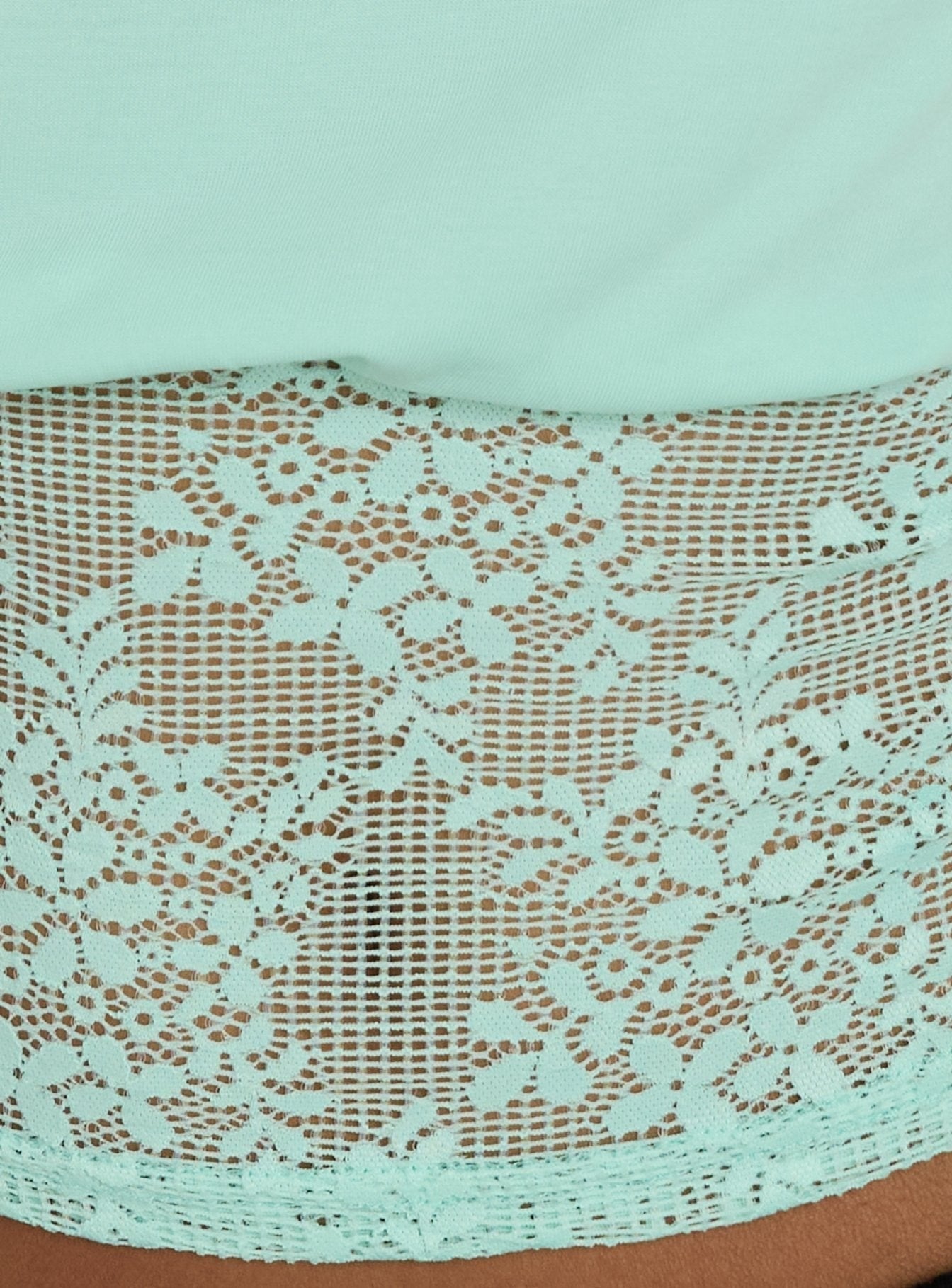 Marienna One Shoulder Lace Top Turquoise
