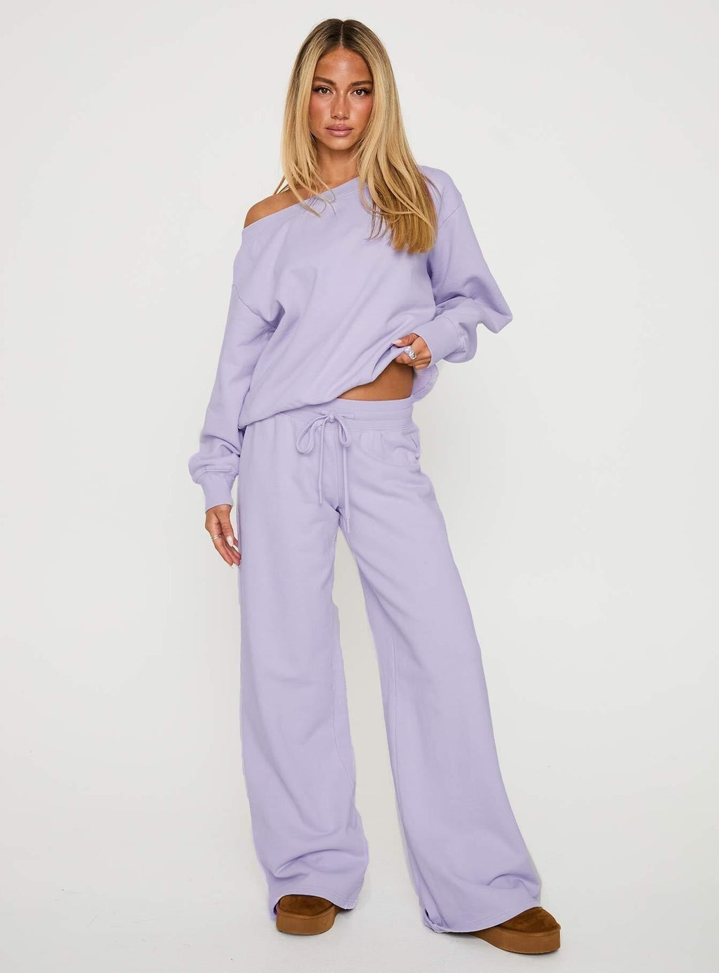 Dodie Wide Leg Pants Washed Lavender