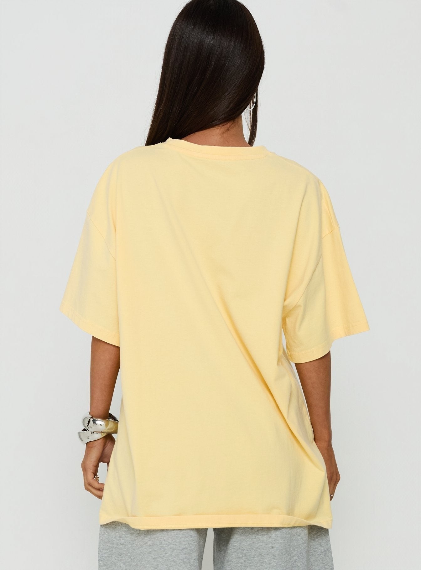 Horse Girl Oversized Graphic Tee Washed Yellow