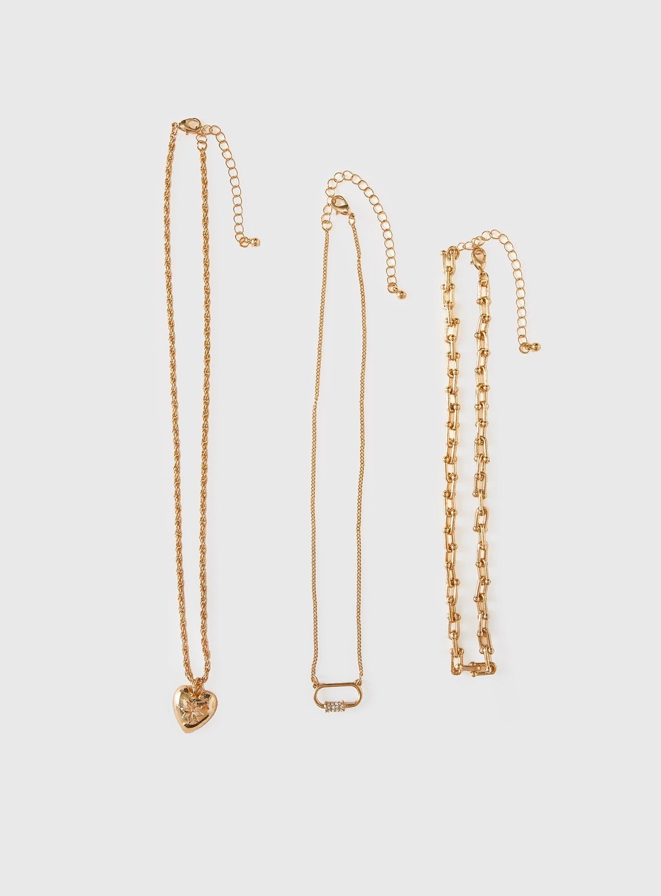 Double Date Layered Necklace Gold