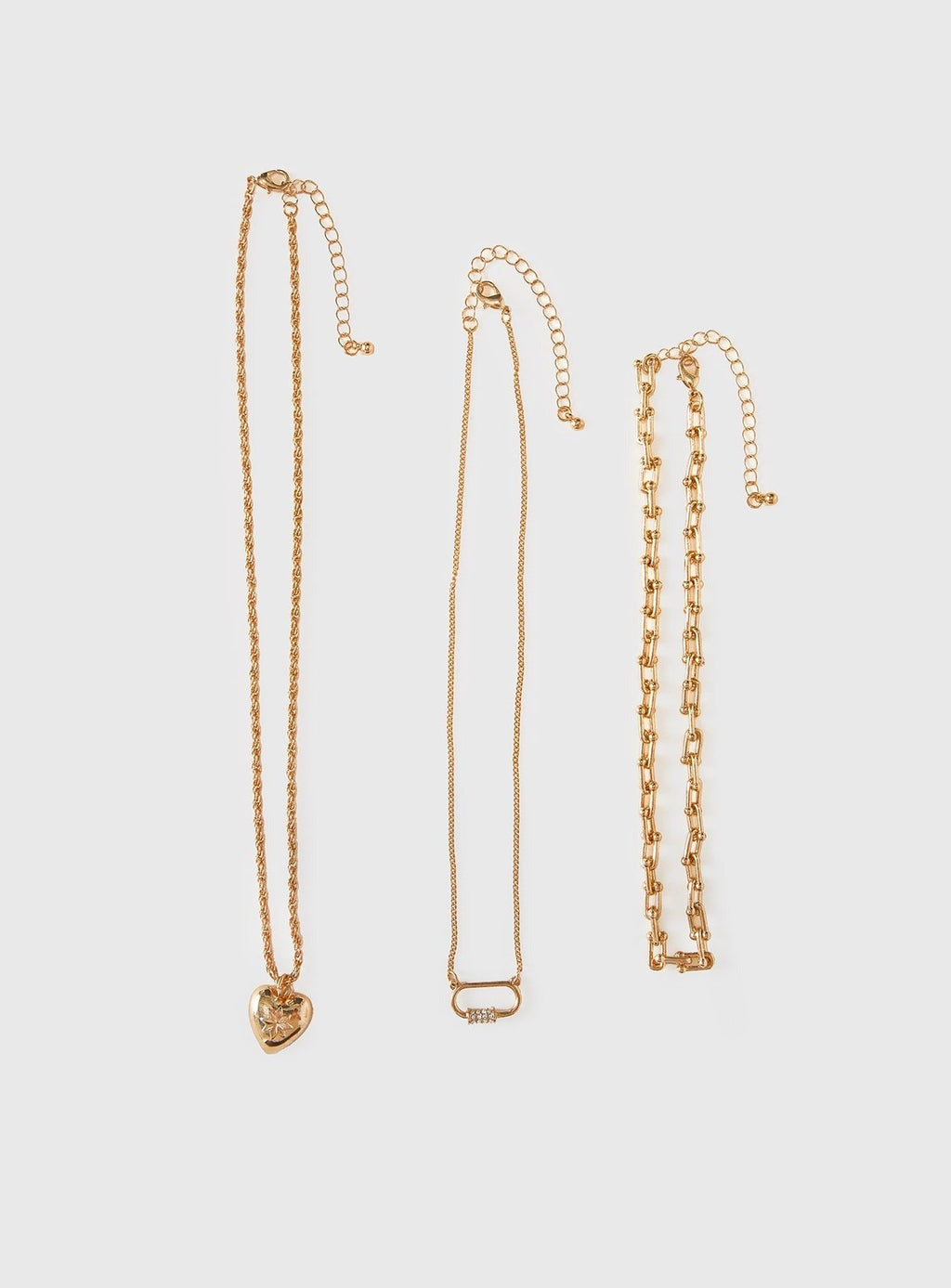 Double Date Layered Necklace Gold