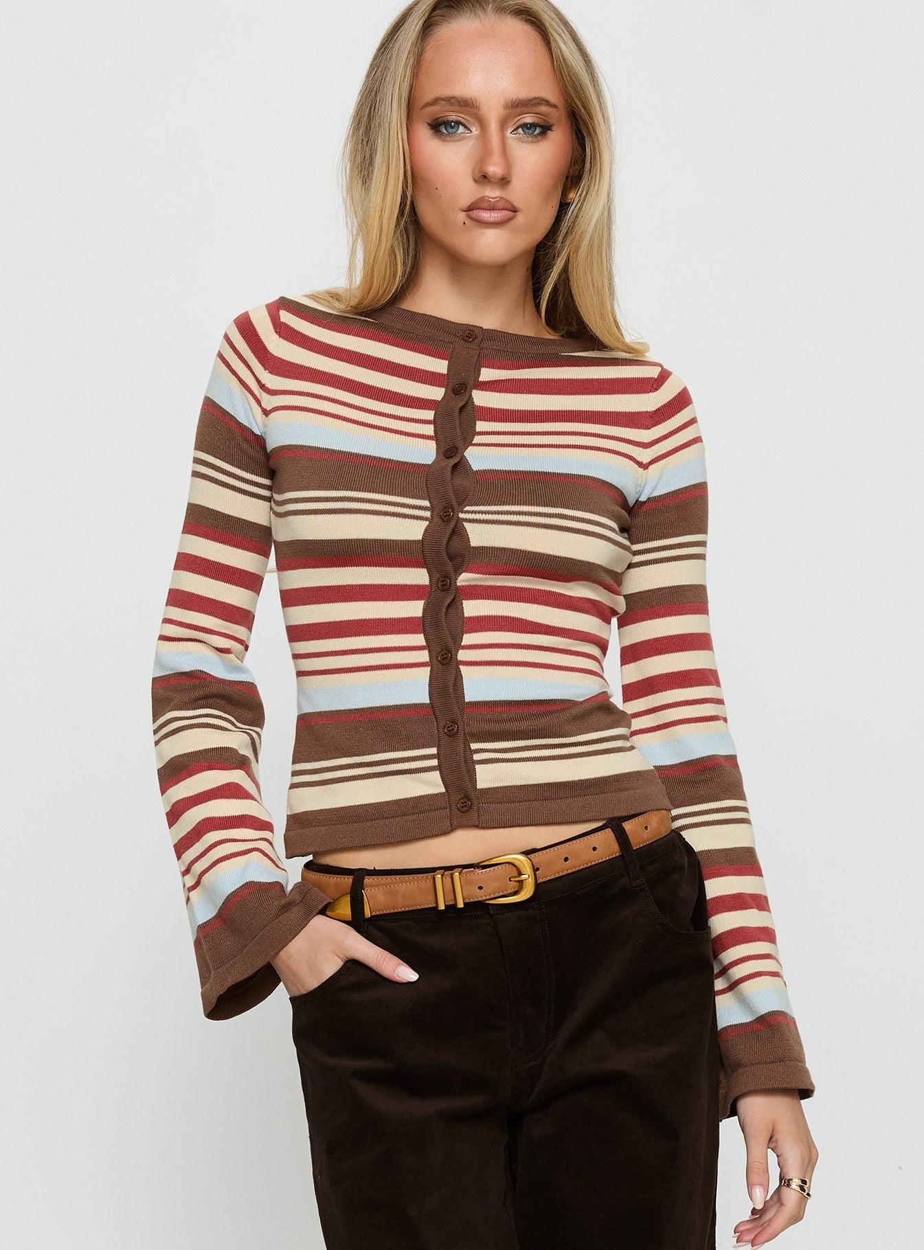 Milda Knit Cardigan Multi Stripe