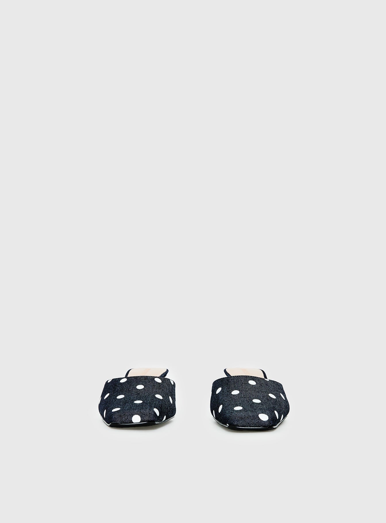 Kaelina Kitten Heels Denim Polka