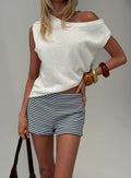 Wylie Micro Shorts Blue / Brown Stripe
