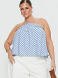 Moonlit Top Blue Stripe Curve