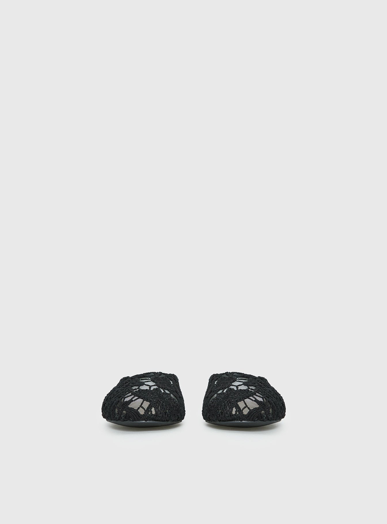 Gretta Lace Slip On Flats Black