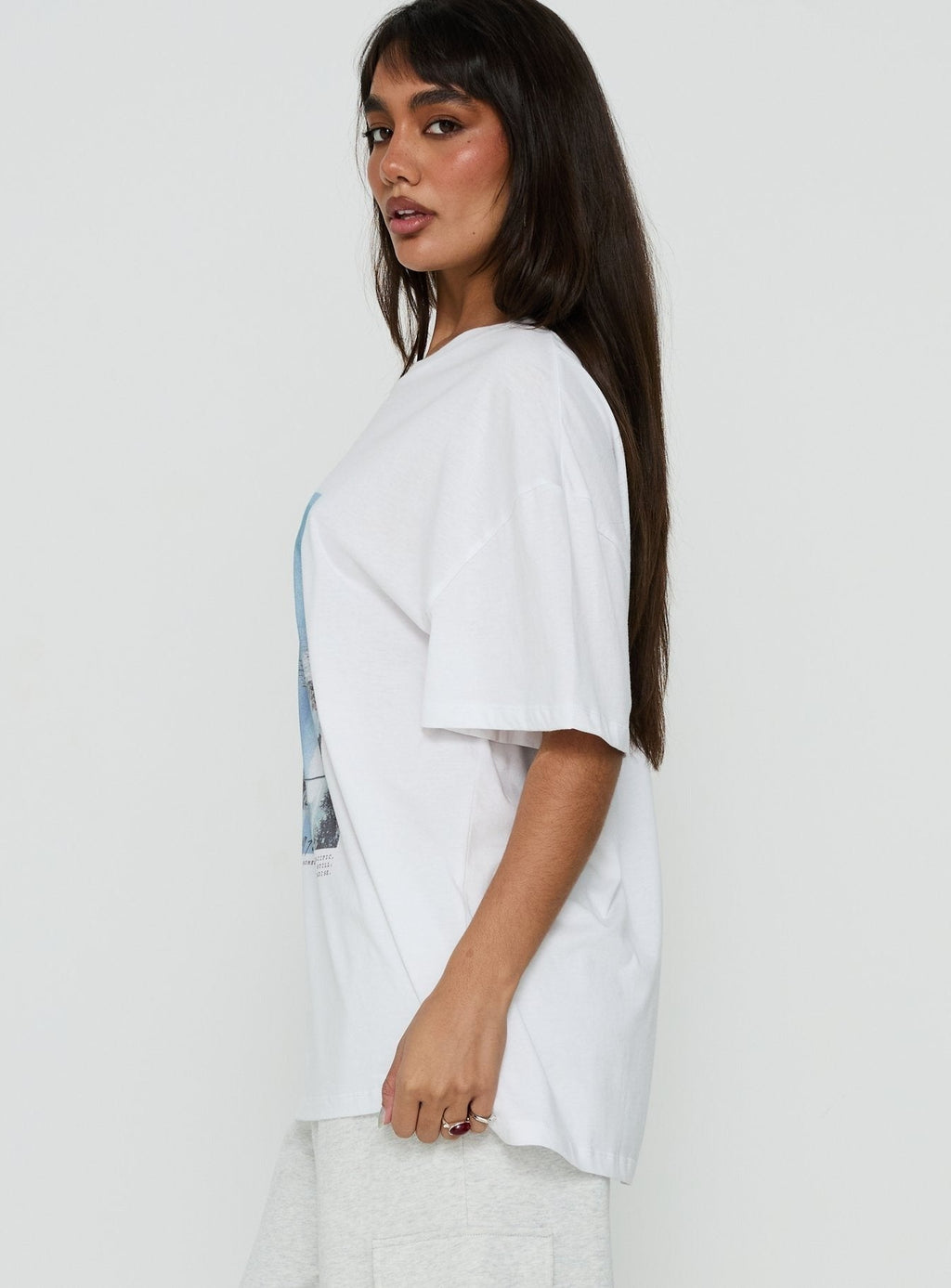 From Elsewhere Oversized Graphic Tee White