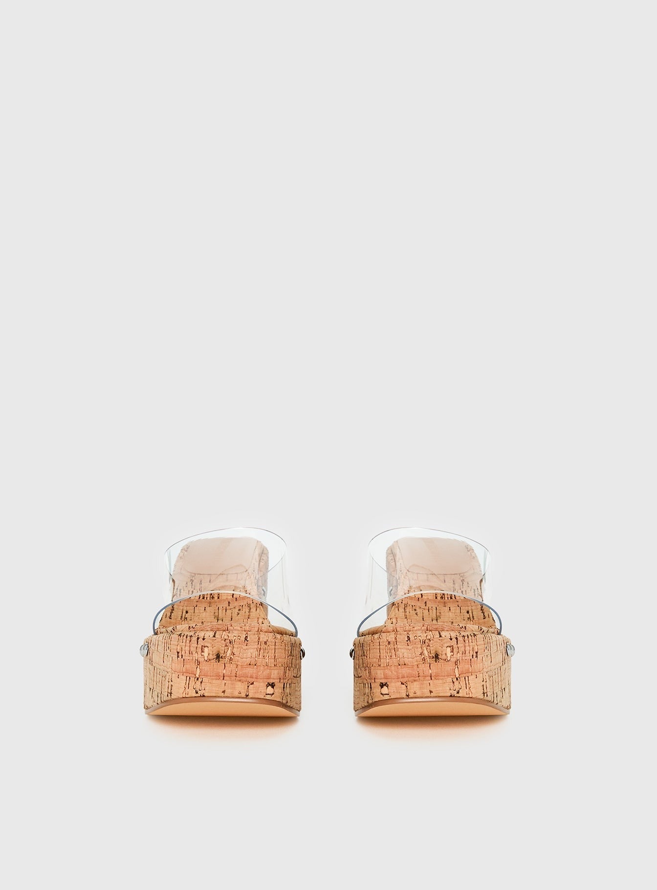 Pale Moonlight Platform Heels Cork / Clear