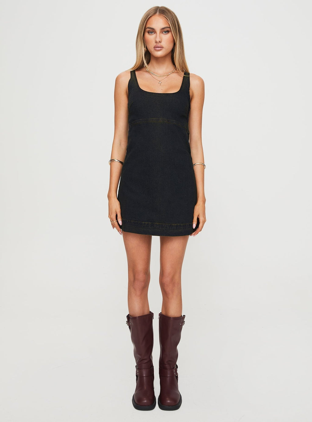 Rautha Denim Mini Dress Black