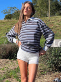 Smoke Signal Collared Jumper Blue Stripe
