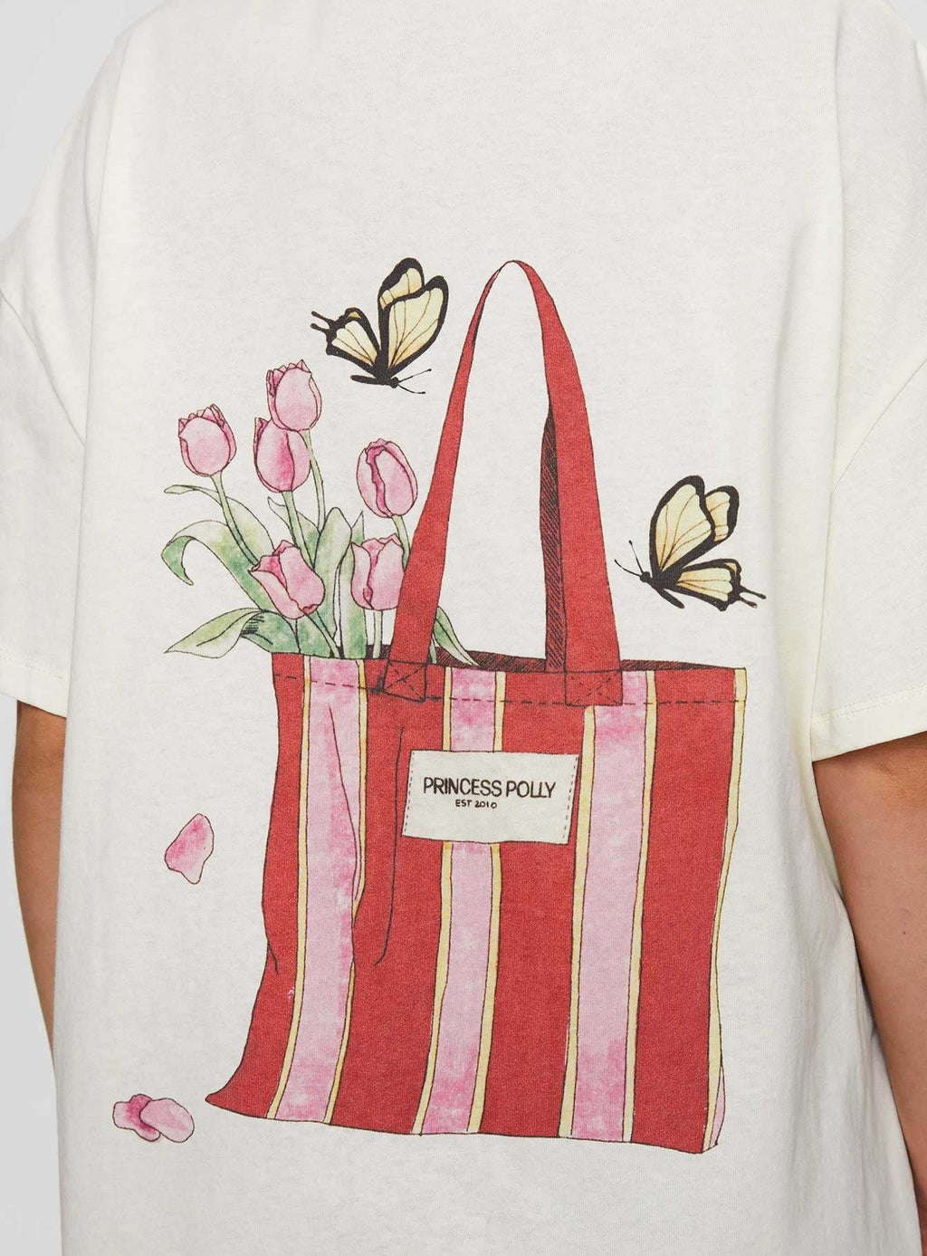 Princess Polly x Butterfly Foundation Charity Merch Oversized Tee Cream