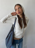 Superstars Zip Through Hoodie Grey / Cream Stripe