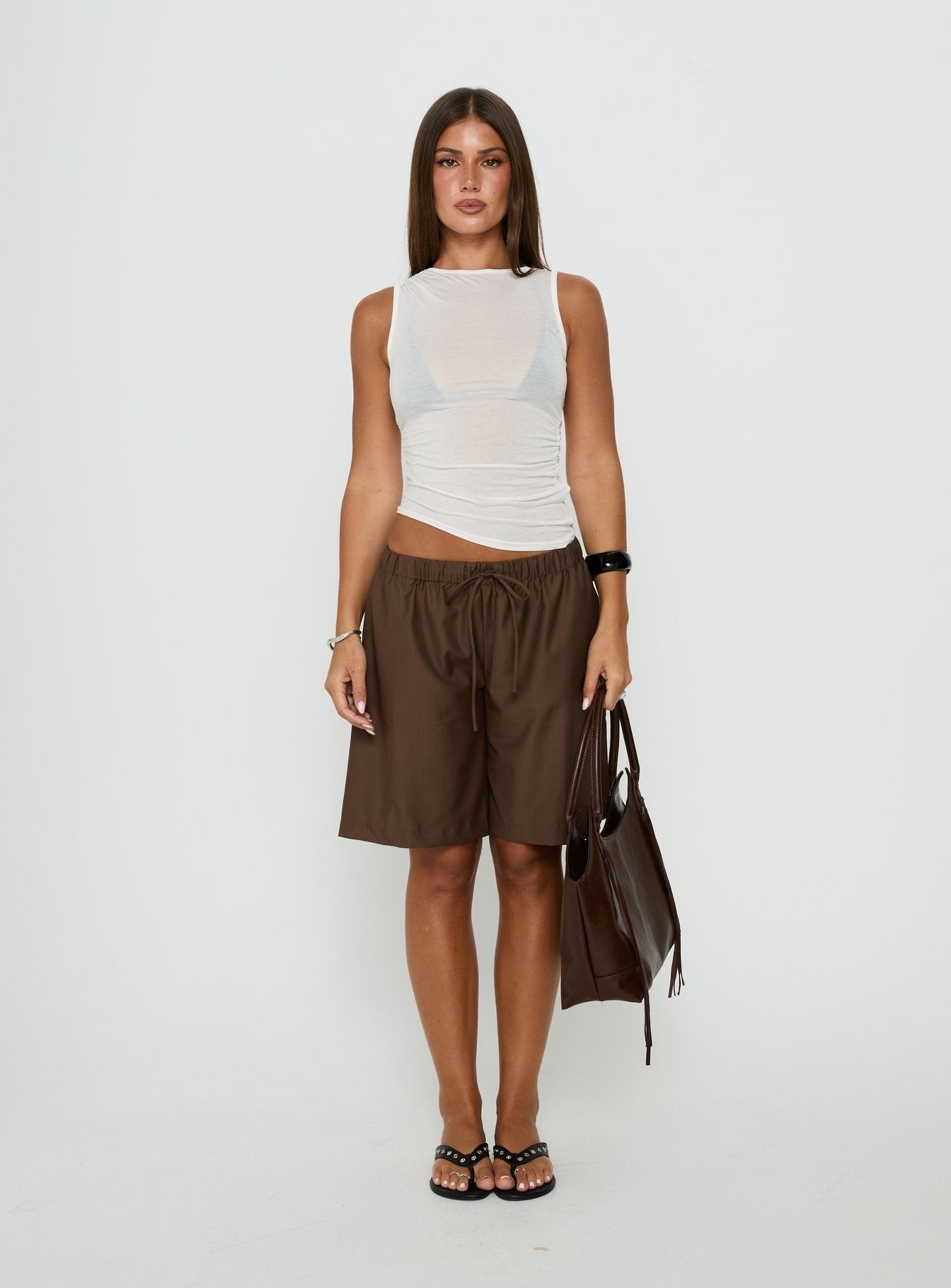 Hopeful Romantic Semi-Sheer Tank Top White