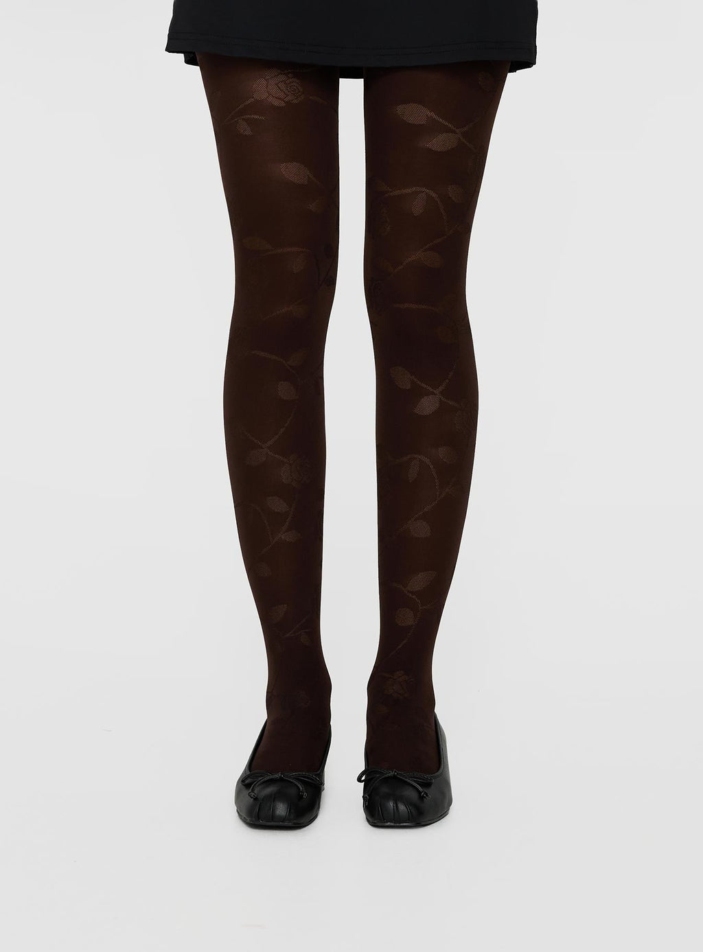 Lille Floral Sheer Tights Black