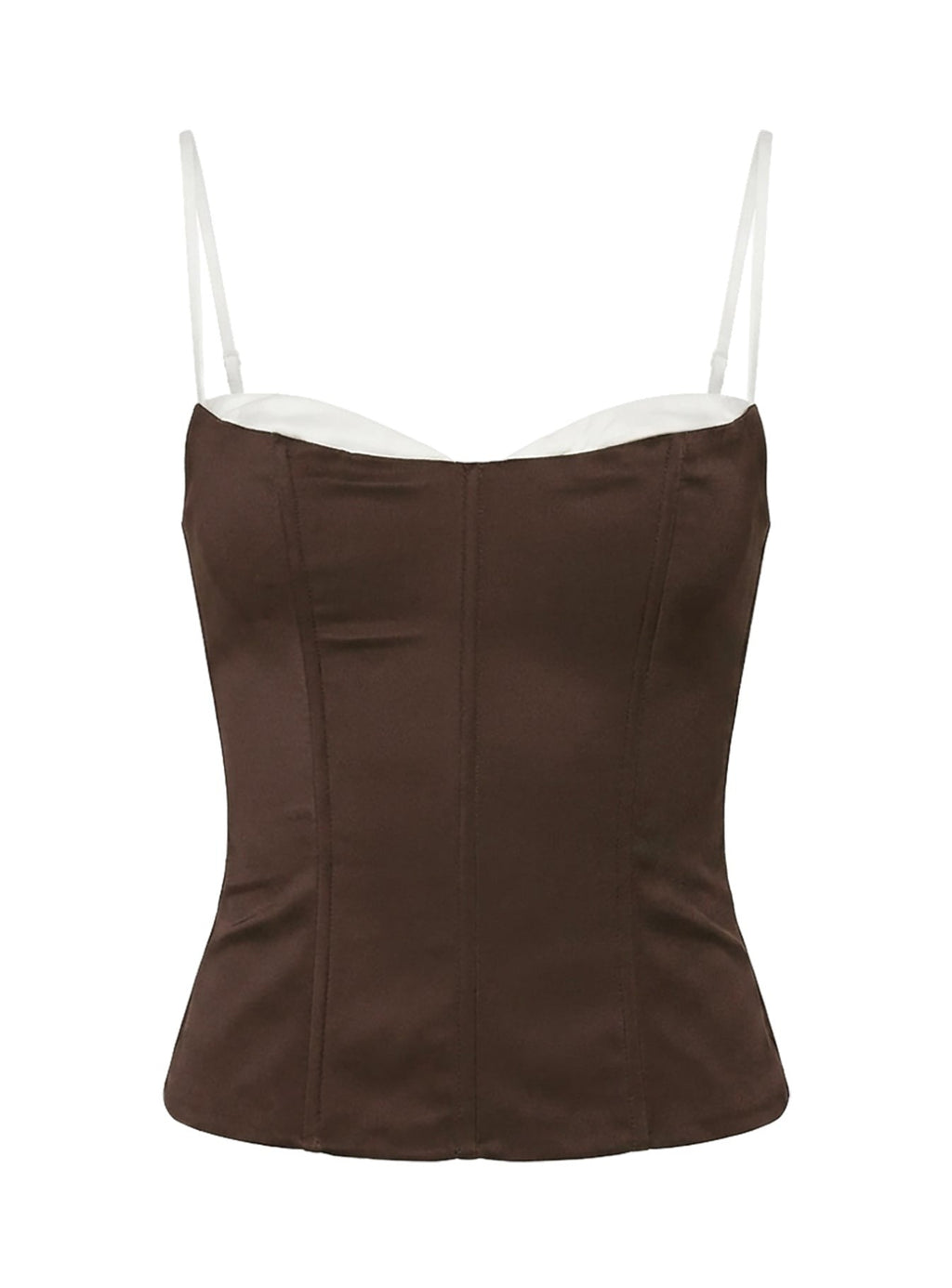 Somani Layered Corset Top Chocolate / White