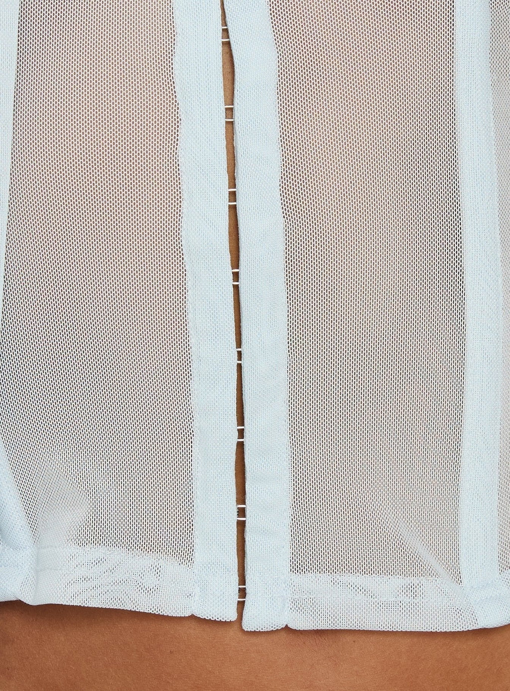Anistasia Mesh Keyhole Corset Top Icy Blue