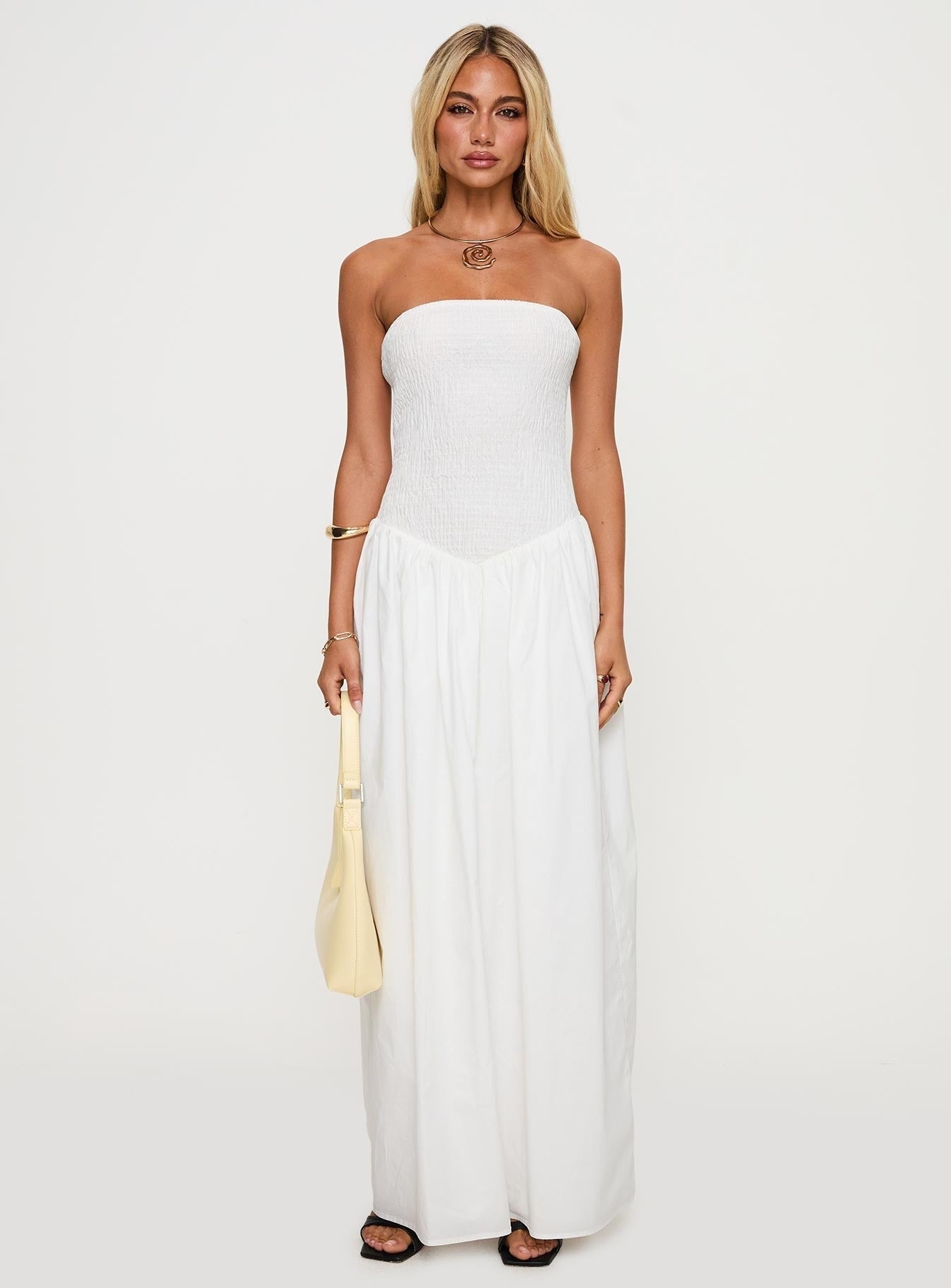 Percie Strapless Maxi Dress White
