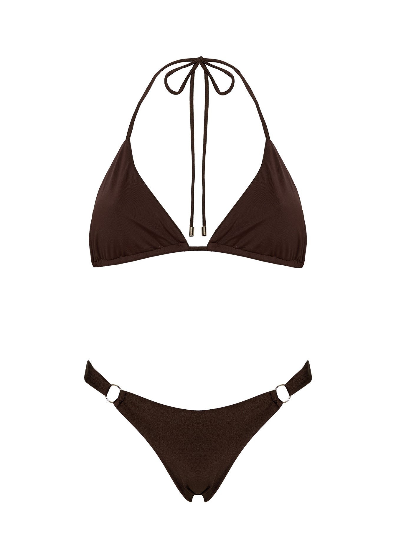 Kennedie Shine High Cut Ring Bikini Bottoms Chocolate Brown