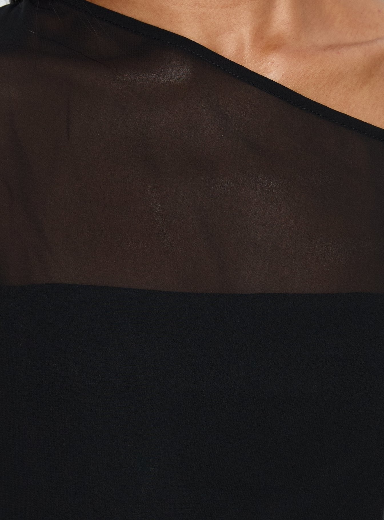 Senzo Chiffon Poncho Top Black