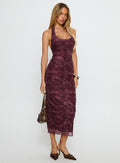 Datari Dress Tonal Paisley Plum