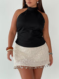 We Made It Sequin Skort Cream Curve