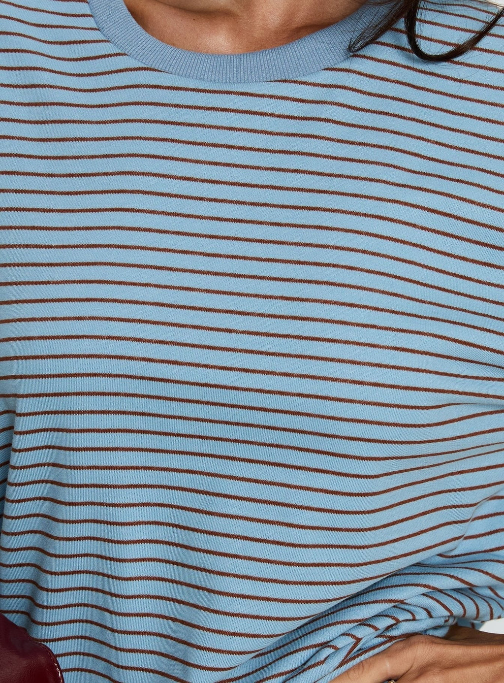 Kaitlan Short Sleeve Tee Blue Stripe
