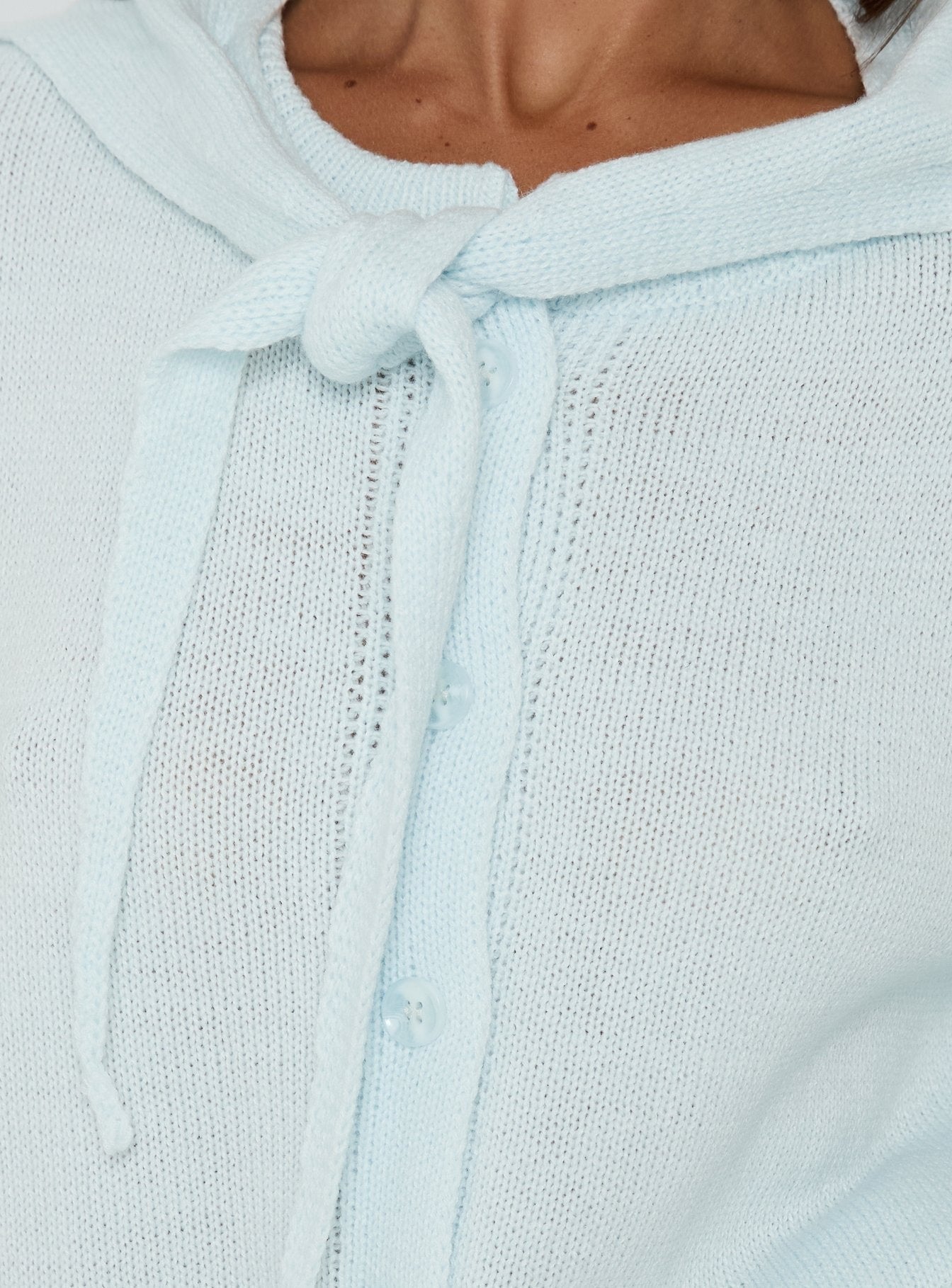 Pippy Scarf Tie Sweater Light Blue