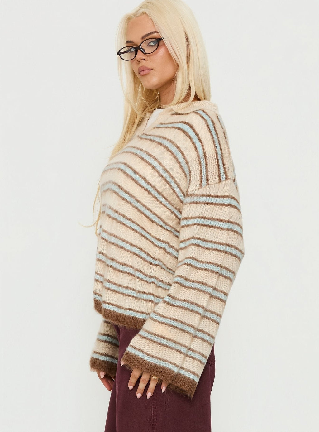 Powers Rugby Cable Knit Jumper Stripe