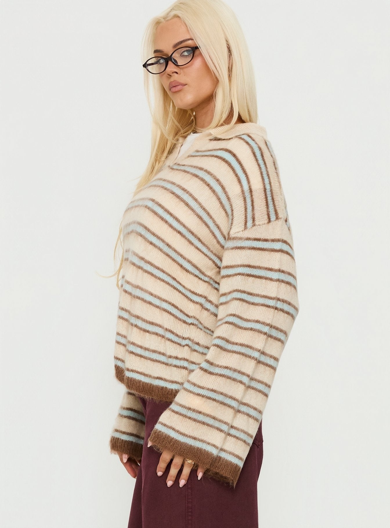 Powers Rugby Cable Knit Jumper Stripe