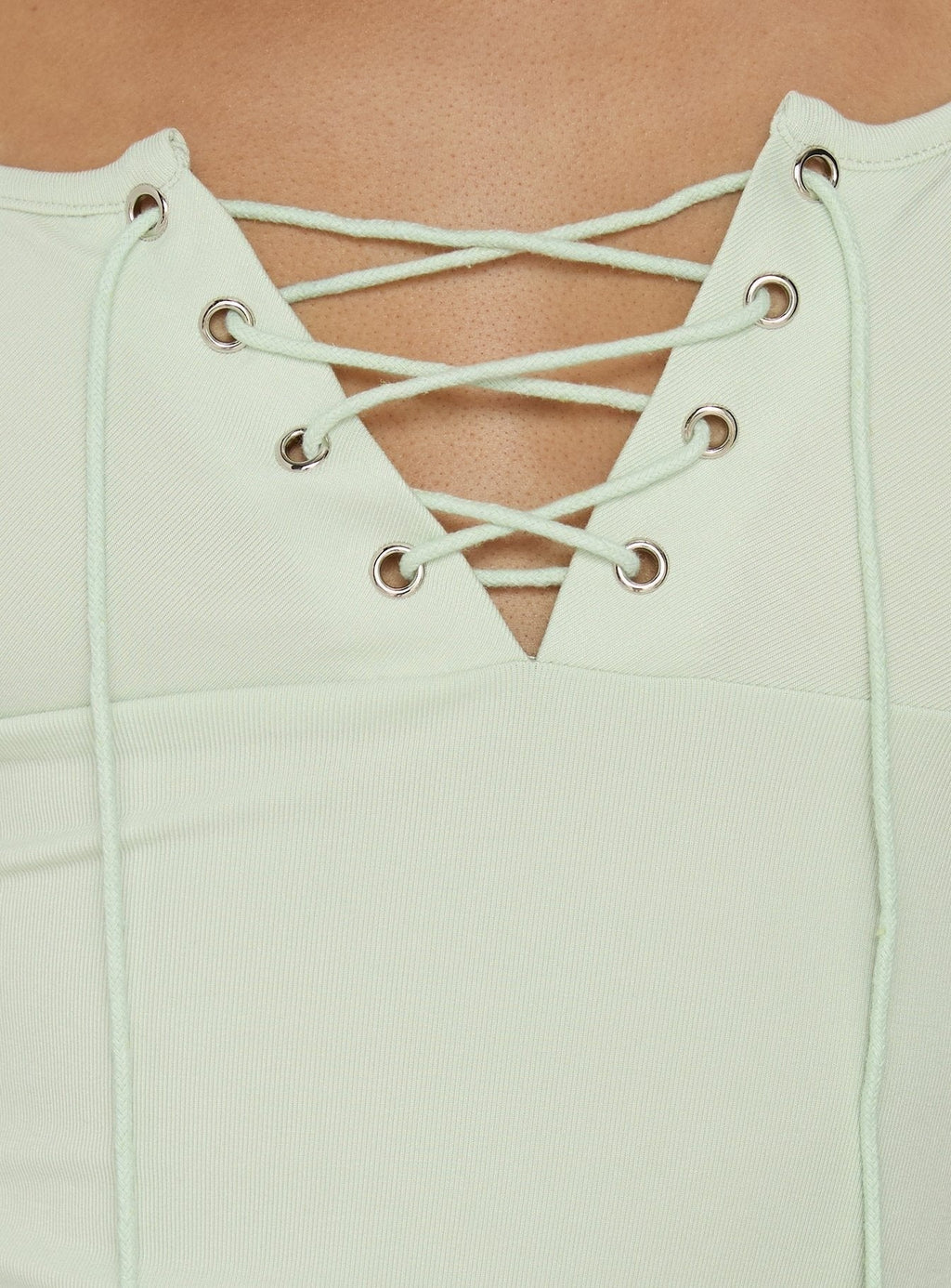 Jacenda Tie Up Short Sleeve Top Mint