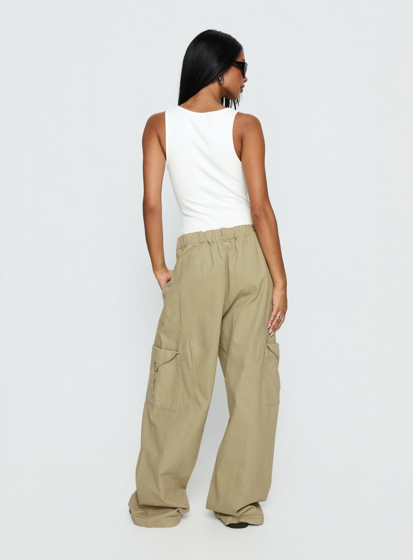 Sylene Pocket Detail Cargo Pants Khaki
