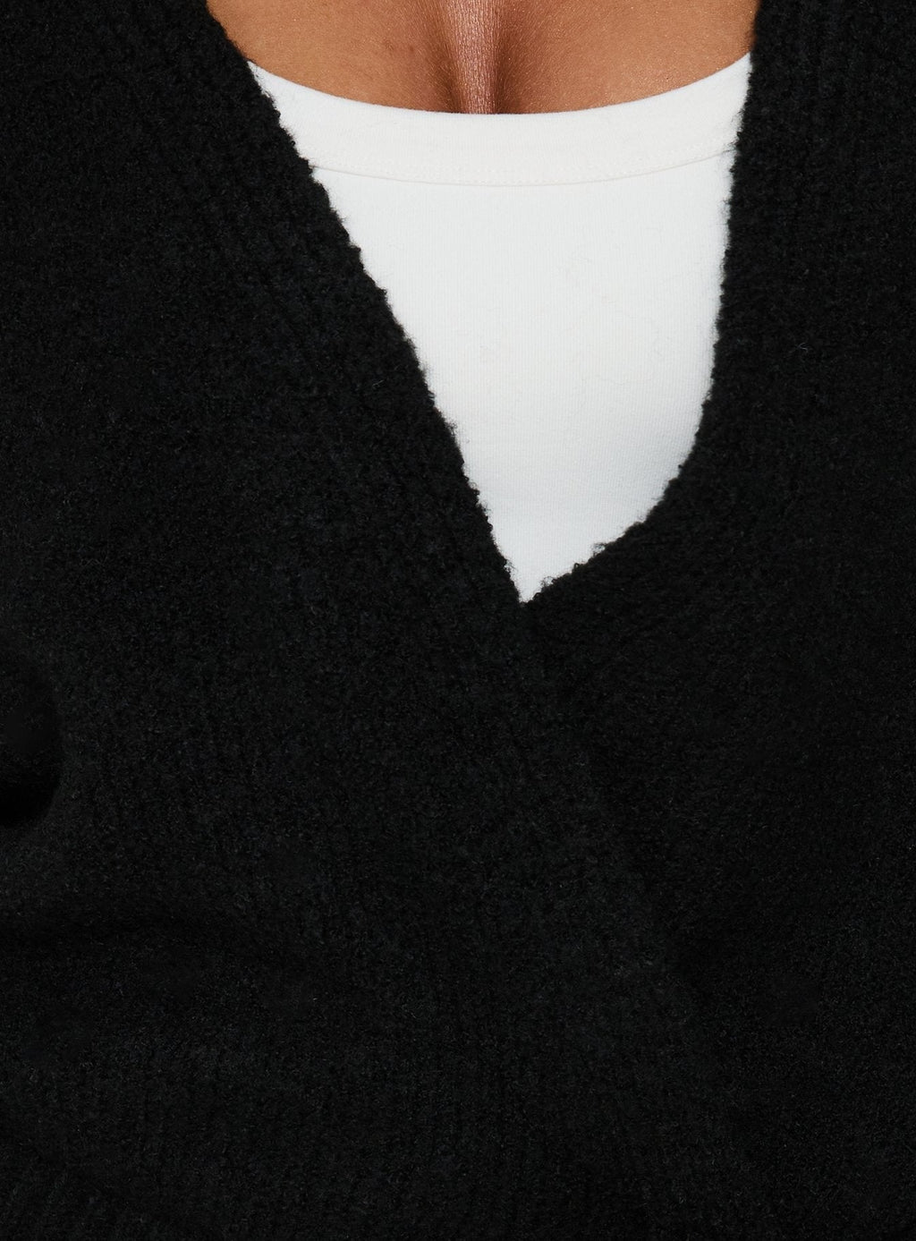 Daelan Wrap Knit Cardigan Black