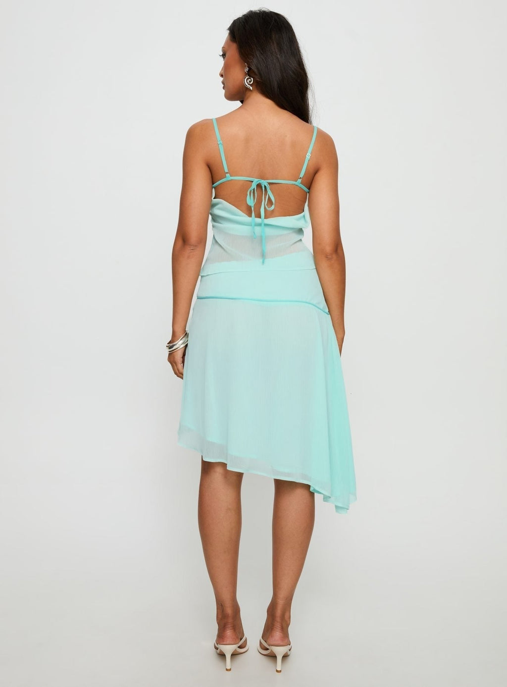 Lynnett Embroidered Waistband Midi Skirt Mint